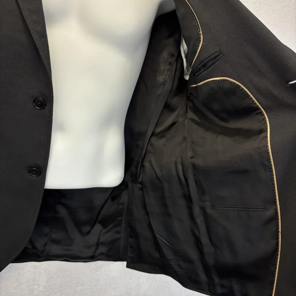 Brando by Lubiam Wool Suit Jacket Blazer Made in Italy Mens 44R Gray Formal‎